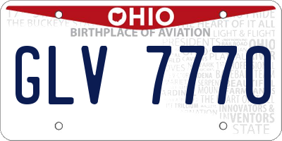 OH license plate GLV7770