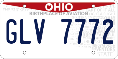 OH license plate GLV7772