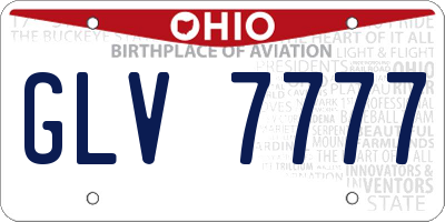 OH license plate GLV7777