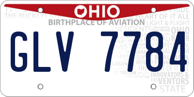 OH license plate GLV7784