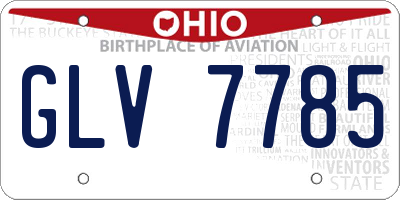 OH license plate GLV7785