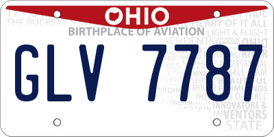 OH license plate GLV7787
