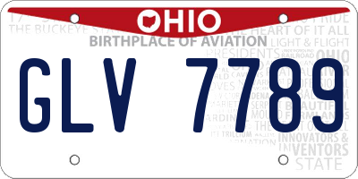 OH license plate GLV7789