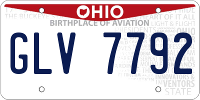 OH license plate GLV7792