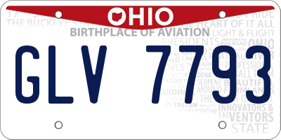 OH license plate GLV7793