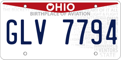 OH license plate GLV7794