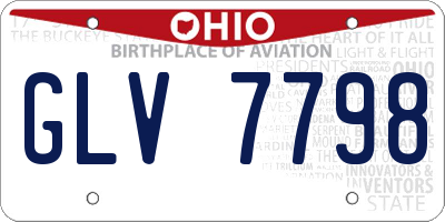 OH license plate GLV7798