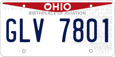 OH license plate GLV7801