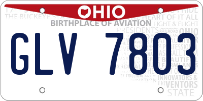 OH license plate GLV7803