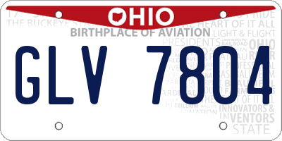OH license plate GLV7804