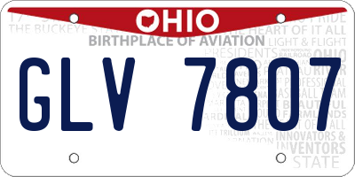 OH license plate GLV7807