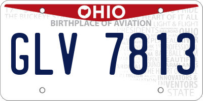 OH license plate GLV7813