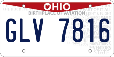 OH license plate GLV7816