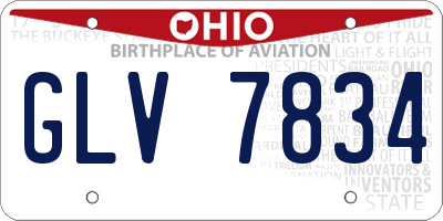 OH license plate GLV7834