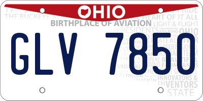 OH license plate GLV7850