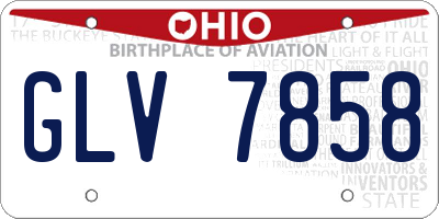 OH license plate GLV7858