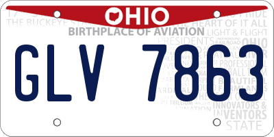 OH license plate GLV7863
