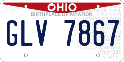 OH license plate GLV7867