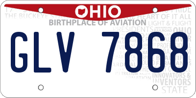 OH license plate GLV7868