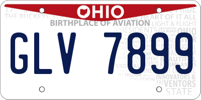 OH license plate GLV7899