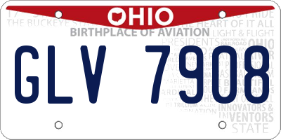 OH license plate GLV7908