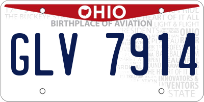 OH license plate GLV7914