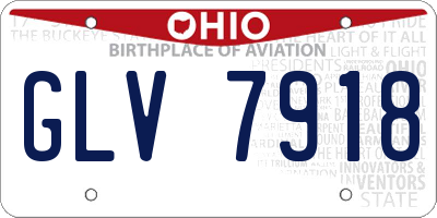 OH license plate GLV7918