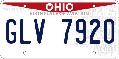 OH license plate GLV7920