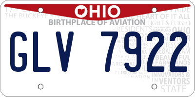 OH license plate GLV7922