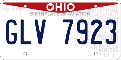 OH license plate GLV7923