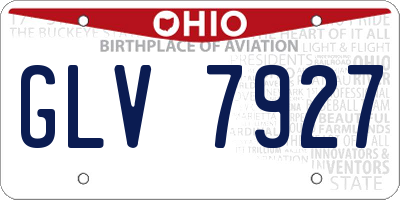 OH license plate GLV7927