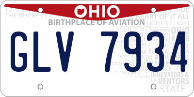 OH license plate GLV7934