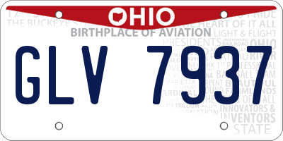 OH license plate GLV7937