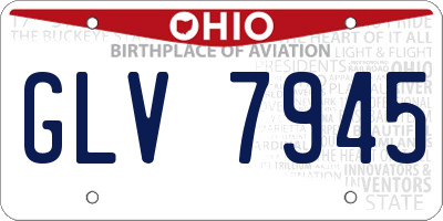 OH license plate GLV7945