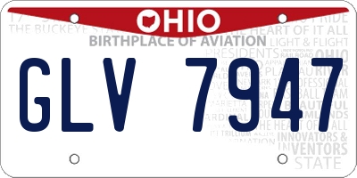 OH license plate GLV7947