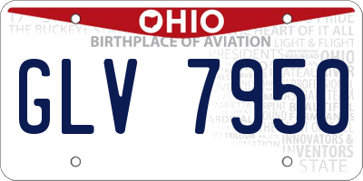 OH license plate GLV7950