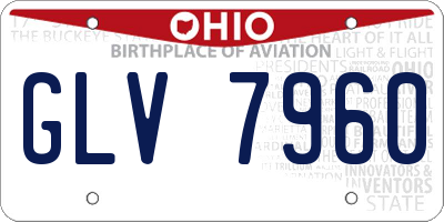 OH license plate GLV7960