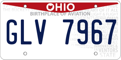 OH license plate GLV7967