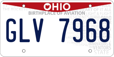 OH license plate GLV7968