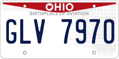 OH license plate GLV7970