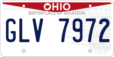 OH license plate GLV7972