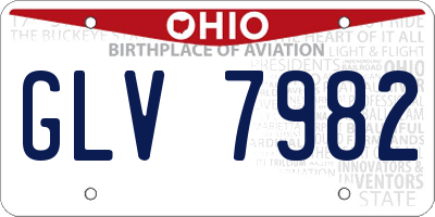 OH license plate GLV7982