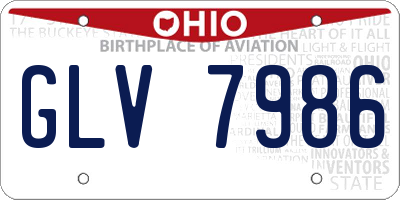 OH license plate GLV7986