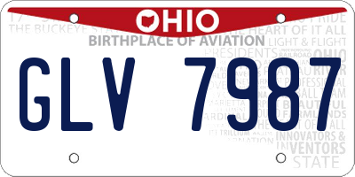 OH license plate GLV7987