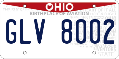 OH license plate GLV8002
