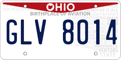 OH license plate GLV8014