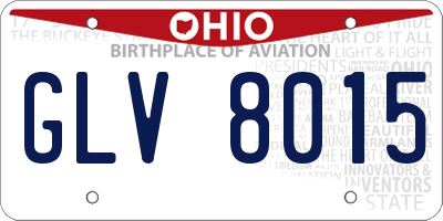 OH license plate GLV8015