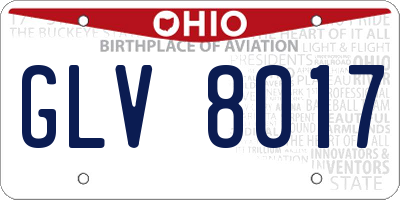 OH license plate GLV8017