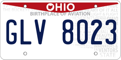 OH license plate GLV8023