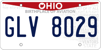 OH license plate GLV8029